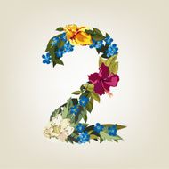 Numbers Vector Colorful Flower Font N8