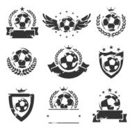 Football and soccer labels icons set Vector