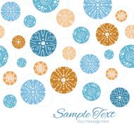 Vector abstract blue brown vintage circles back horizontal border card