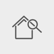 House and magnifying glass thin line icon N2