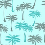 Palm Leaf Seamless Pattern Background Vector Illustration