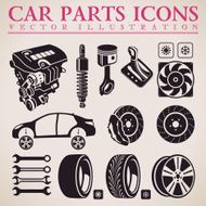 Car parts set Vector repair car service icons