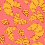 Sketch croissants set in vintage style N2