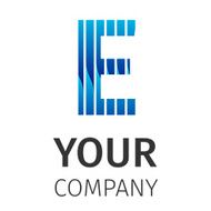Abstract blue logo E