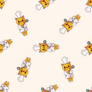 animal chef cartoon sticker icon N5