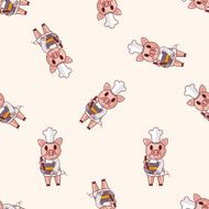 animal chef cartoon sticker icon N7