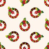 Christmas holly wreath cartoon sticker icon