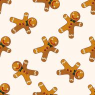 Gingerbread man cartoon sticker icon