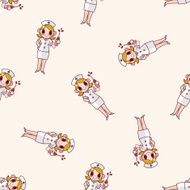 nurse cartoon sticker icon N7