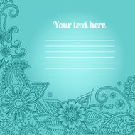 Card with floral paisley pattern