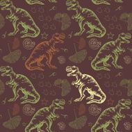 Jurassic Tyrannosaurus rex Seamless vector pattern