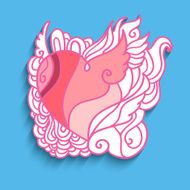 Pink line art heart