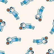 basketball player cartoon sticker icon