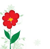 vector heart flowers background