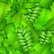 Seamless with green spring leaves N2