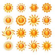 Sun symbol icons set