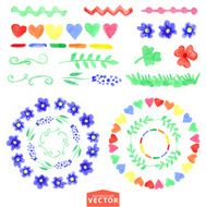 Watercolor floral brushes set Baby style