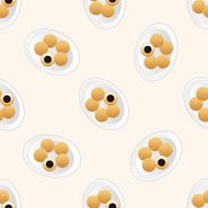 chinese food cartoon seamless pattern background N2