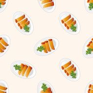 chinese food cartoon seamless pattern background N3