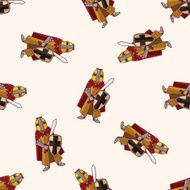 knight cartoon seamless pattern background
