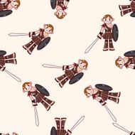 knight cartoon seamless pattern background N3
