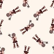 knight cartoon seamless pattern background N4