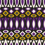 Geometric retro abstract seamless pattern on black