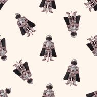 knight cartoon seamless pattern background N7