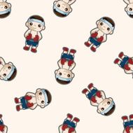 boxer cartoon seamless pattern background