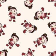 boxer cartoon seamless pattern background N2