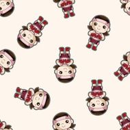 boxer cartoon seamless pattern background N4