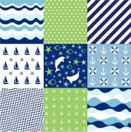 Seamless pattern with nautical elements N13