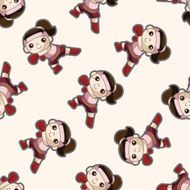boxer cartoon seamless pattern background N6