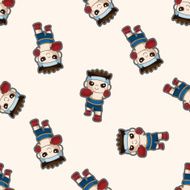 boxer cartoon seamless pattern background N7