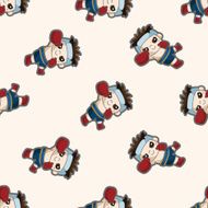 boxer cartoon seamless pattern background N8