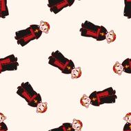 pastor and nun cartoon seamless pattern background
