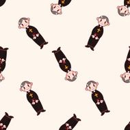 pastor and nun cartoon seamless pattern background N3