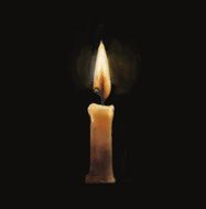 burning candle on a black background vector illustration