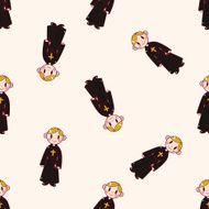 pastor and nun cartoon seamless pattern background N5