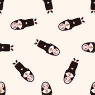 pastor and nun cartoon seamless pattern background N6