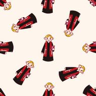 pastor and nun cartoon seamless pattern background N7