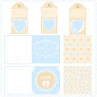 Scrapbook design elements Valentines vector patterns tags and card N2