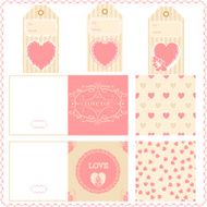 Scrapbook elements Valentines for design vector patterns tags and card N2