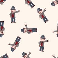mafia cartoon seamless pattern background N5