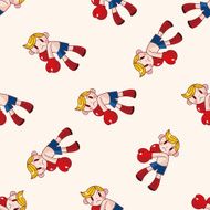 boxer cartoon seamless pattern background N9