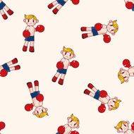 boxer cartoon seamless pattern background N10