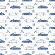 Vintage seamless pattern with cars