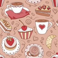 Seamless pattern with coffee cups N5