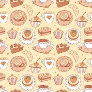 Seamless pattern with coffee cups N6