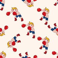 boxer cartoon seamless pattern background N13